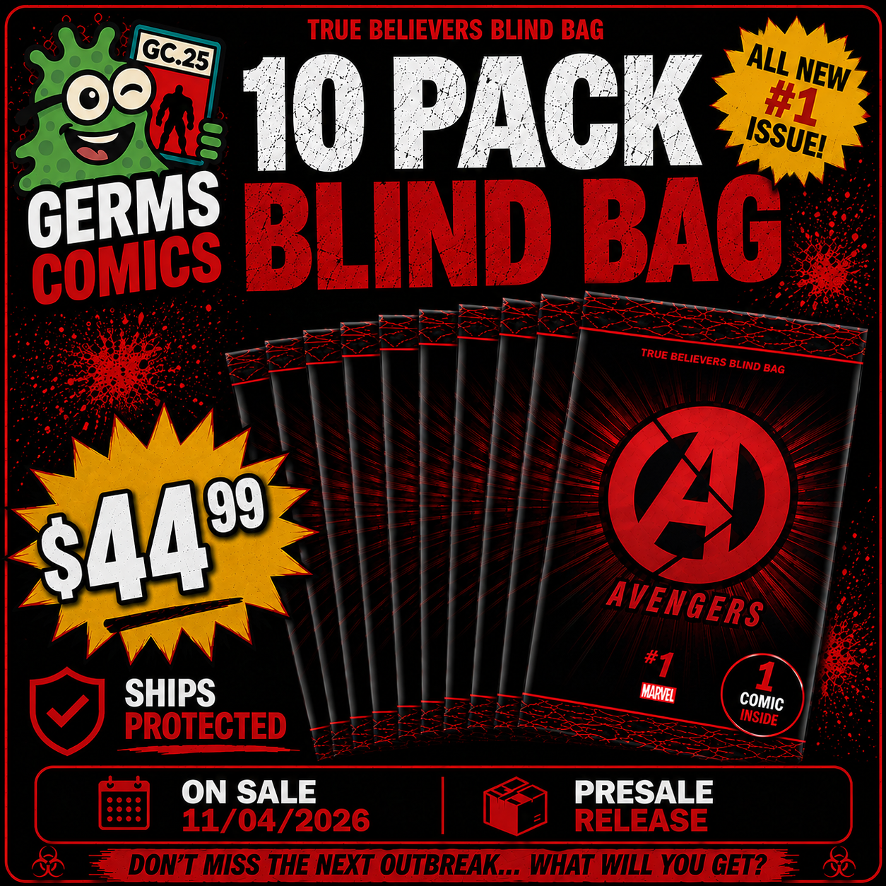 Avengers #1 True Believers (Blind Bag) 10x Pack