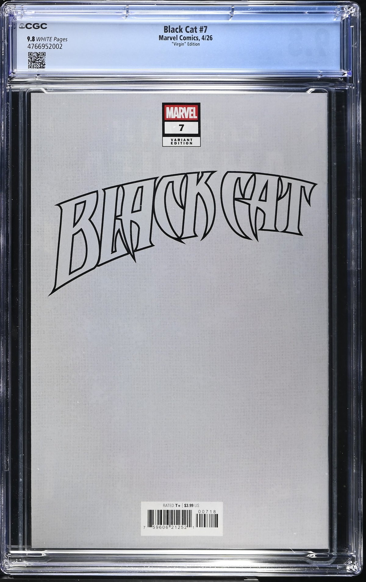 Black Cat #7 Adam Hughes CGC 9.8 1:50 "Virgin" Variant
