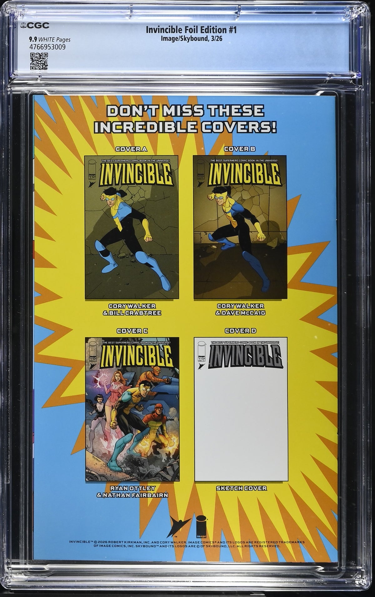 Invincible Foil Edition #1 Reprint CGC 9.9