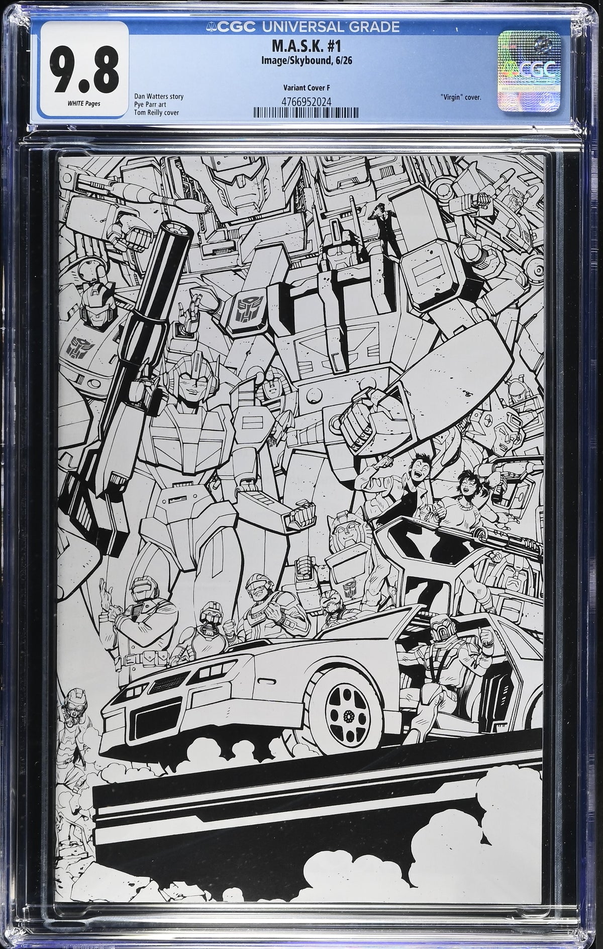 MASK #1 Tom Reilly Energon Universe 3rd Anniversary - Connecting B&W CGC 9.8