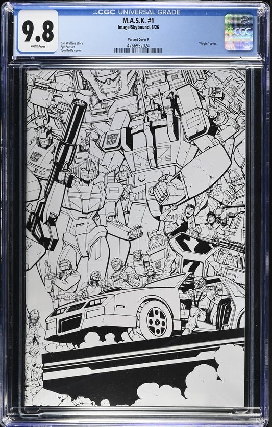 MASK #1 Tom Reilly Energon Universe 3rd Anniversary - Connecting B&W CGC 9.8