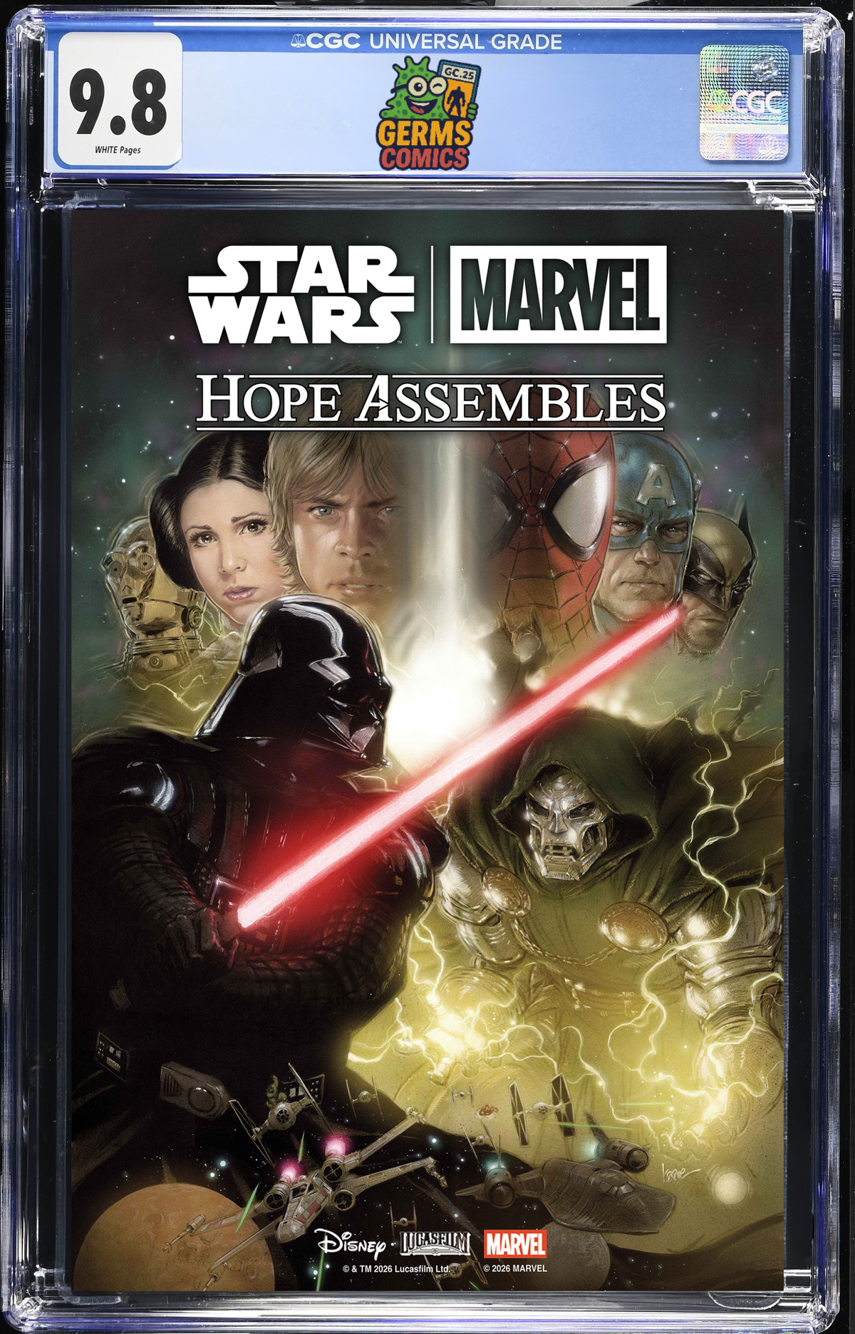 Star Wars/Marvel: Hope Assembles #1 Cover C Kaare Andrews Battle Variant CGC 9.8