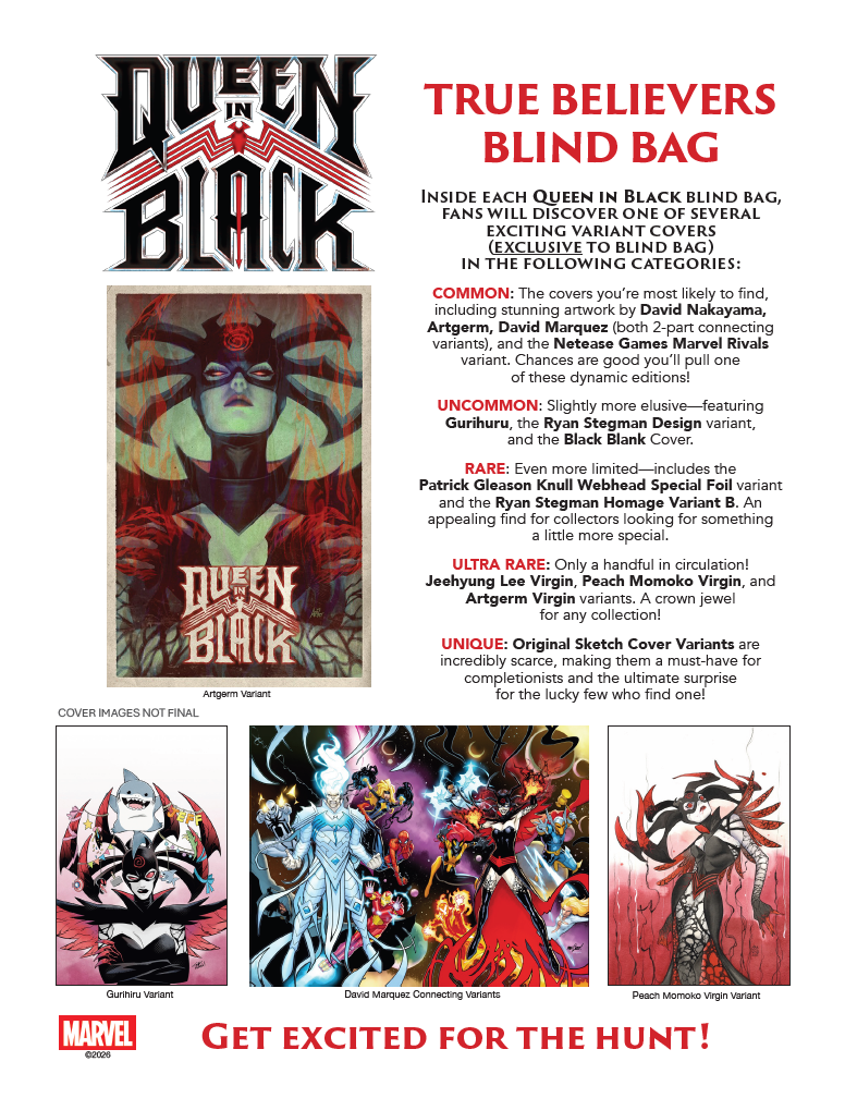 PRE-SALE QUEEN IN BLACK #1 TRUE BELIEVERS BLIND BAG [QIB] 5x Pack